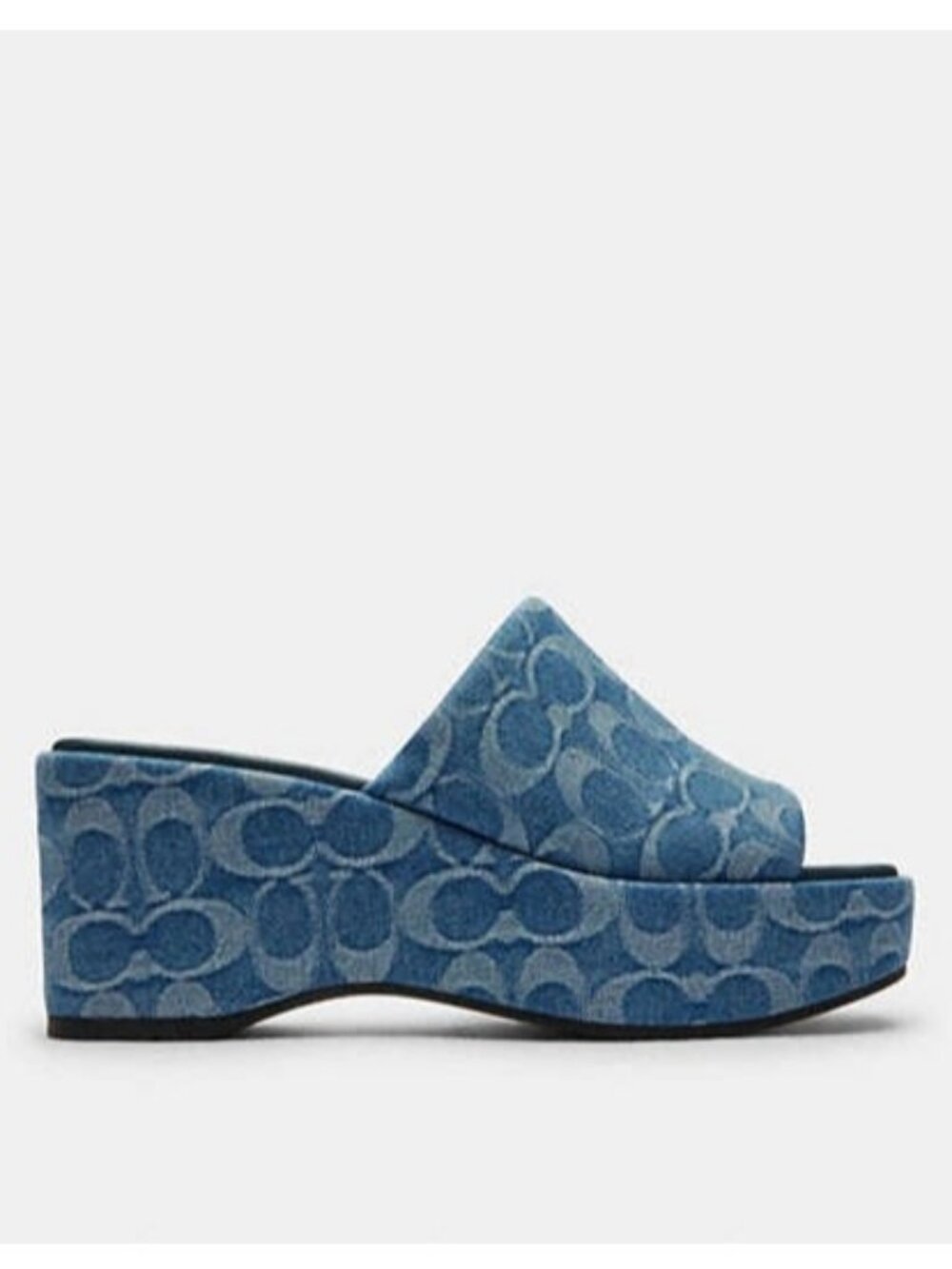 Coach Phoebe sig. Sandals In Signature Denim Women's color Indigo Size 5 Slip On